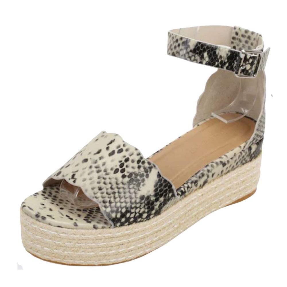 New Snake Flatform Platform Espadrille Sandals